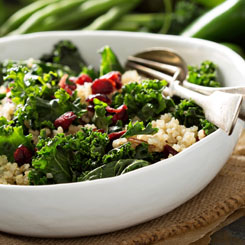 Kale, quinoa and pomegranate salad photo