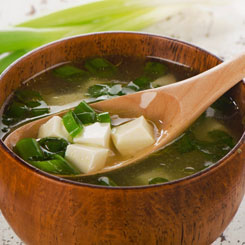 Autumn soup with miso & tofu photo