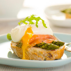 Poached eggs & smoked salmon photo