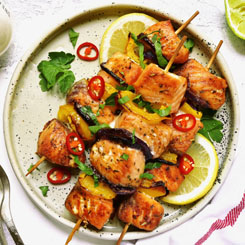 Grilled Fish and Vege Kebabs photo