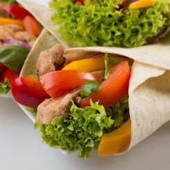 Mexican-style chicken wrap photo