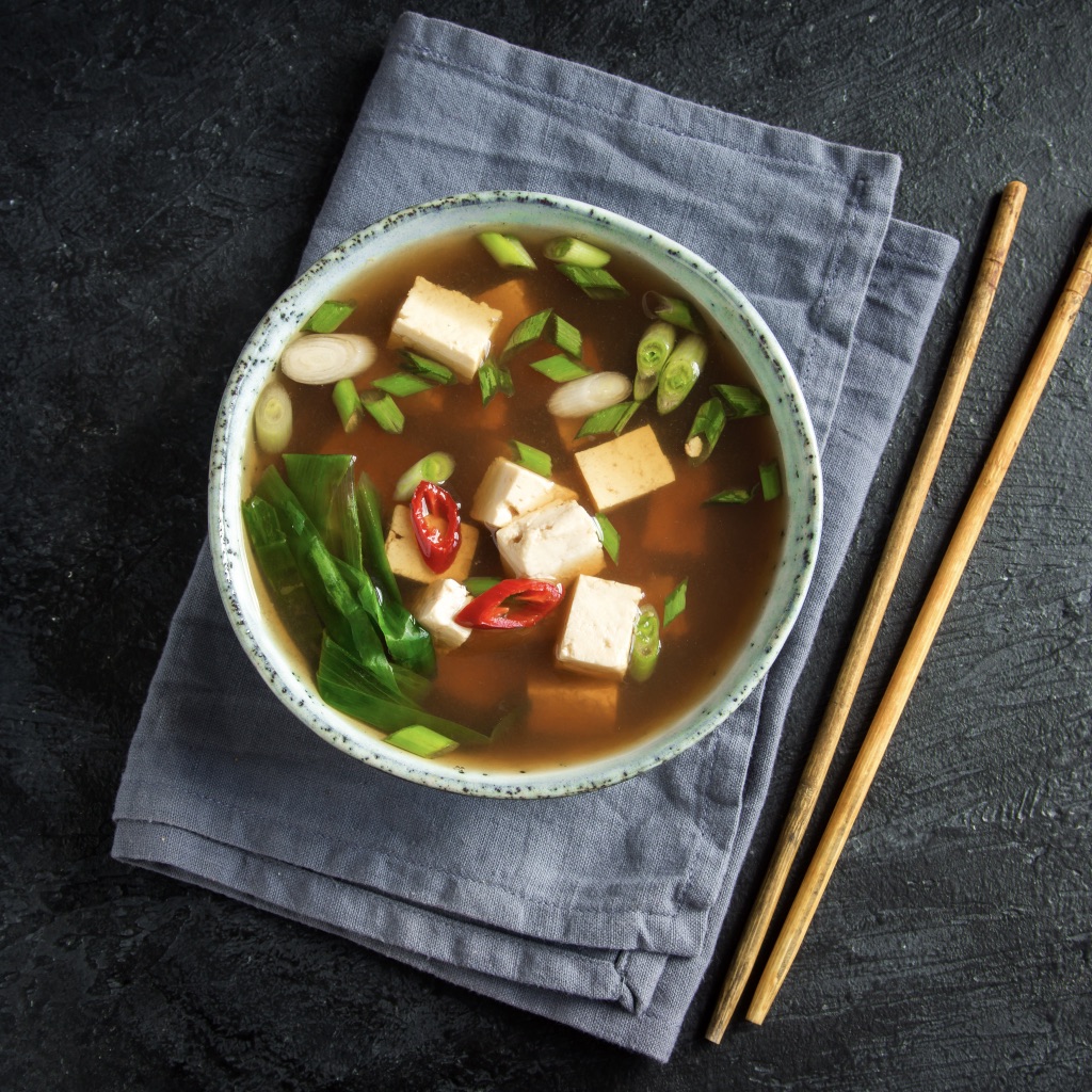 Spicy tofu & vegetable soup photo