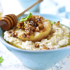 IsoWhey winter oats with pear, cinnamon and crushed nuts photo