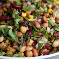 Mixed Bean Salad with dressing photo