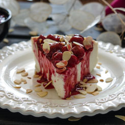 Cranberry and almond protein cheesecake photo